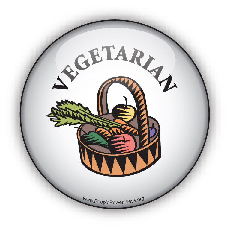 Vegetarian Button - White