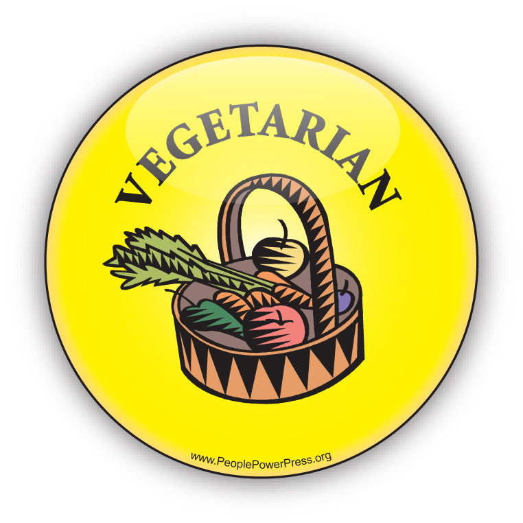 Vegetarian Button - Yellow