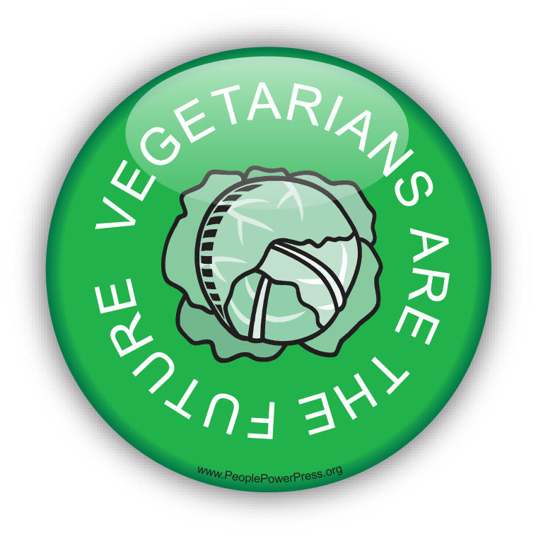 Vegetarians Are The Future - Green - Vegetarian Button